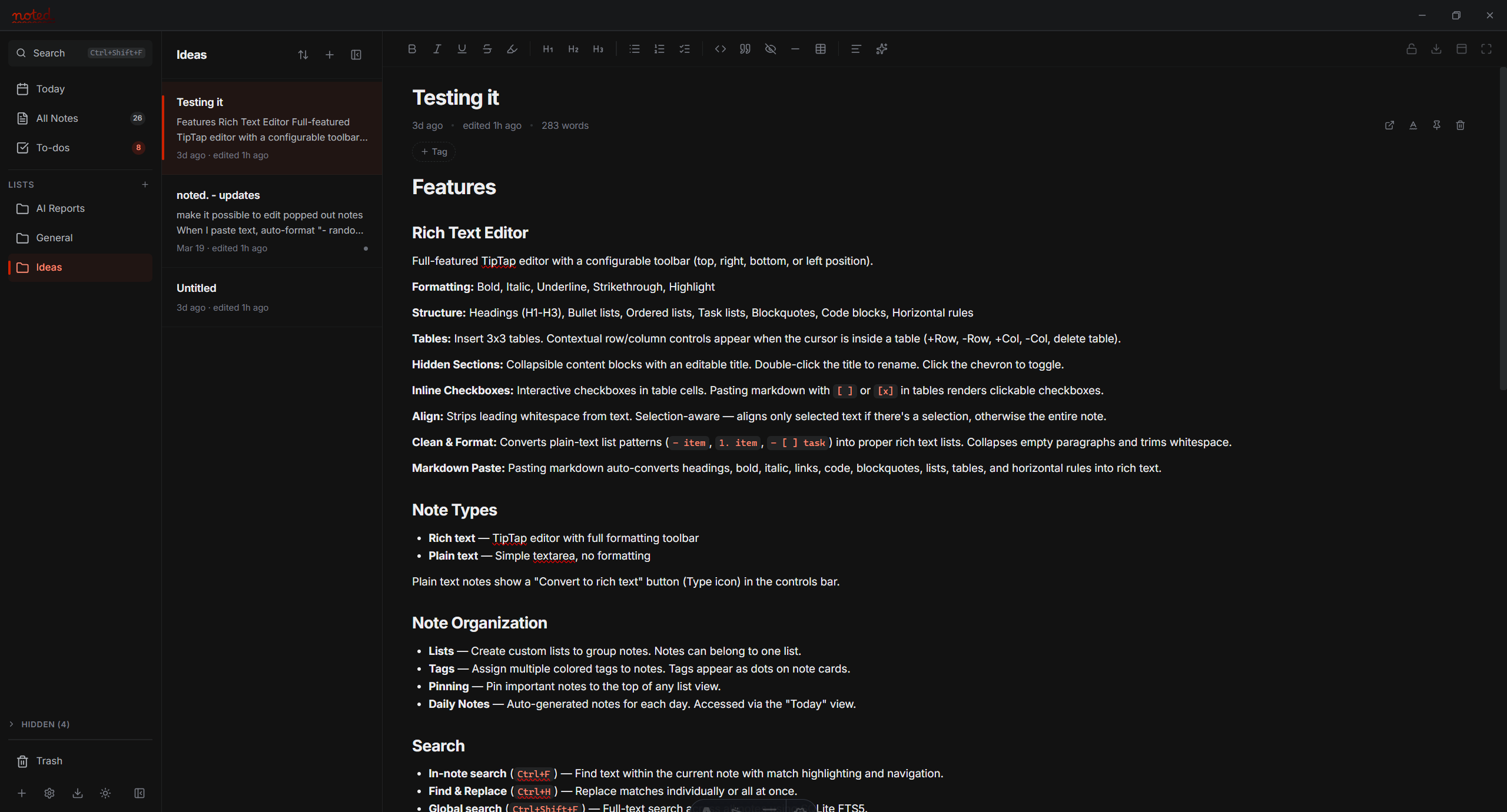 noted. editor in dark theme